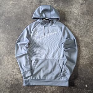 Nike Hoodie Sweatshirt Mens S Gray Pullover Sweater Dri Fit Pocket Swoosh